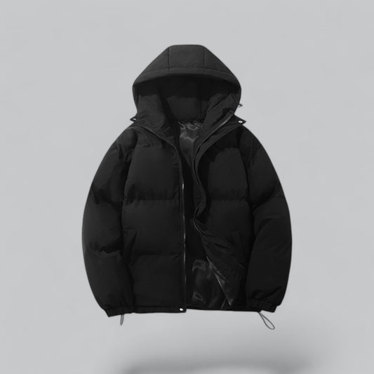 Men's Hooded Puffer Down Jacket | Waterproof Parka with Insulated Design for Cold Weather Protection