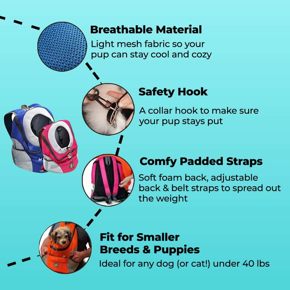 Backpack Pet Carrier for Dogs - Ideal Dog Bag for Walking & Traveling