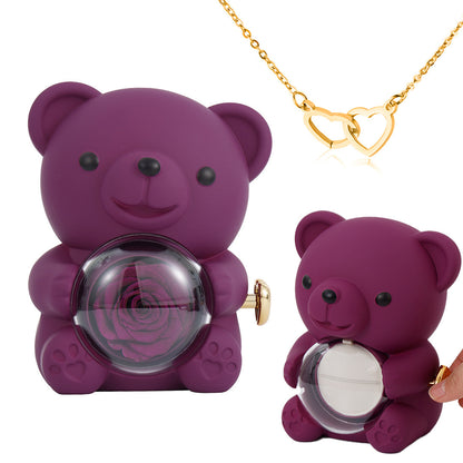 Rose Bear with Necklace | Bear with Necklace for Valentine’s Day