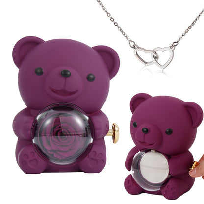 Rose Bear with Necklace | Bear with Necklace for Valentine’s Day