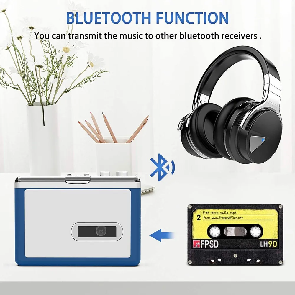 Bluetooth Compact Cassette Radio Tape and Player