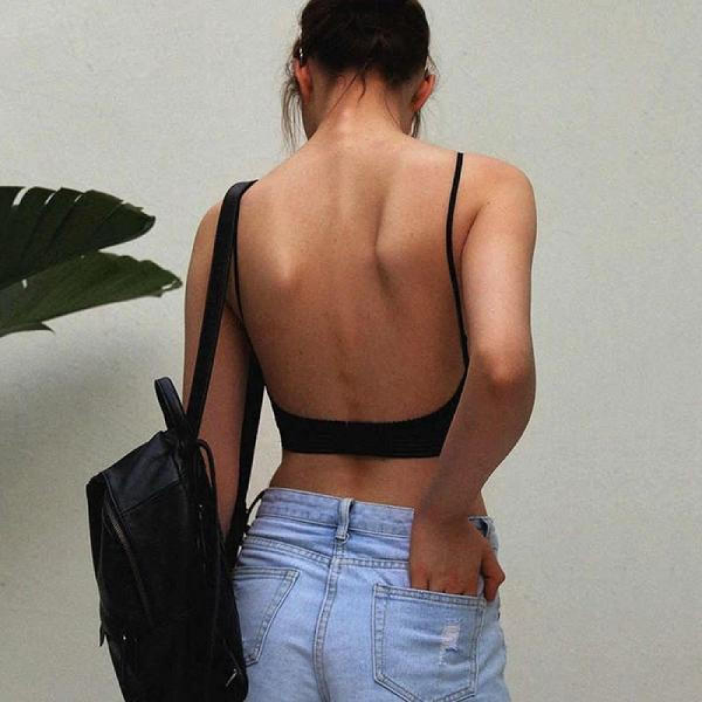 White Lowback Backless Stick On Bra