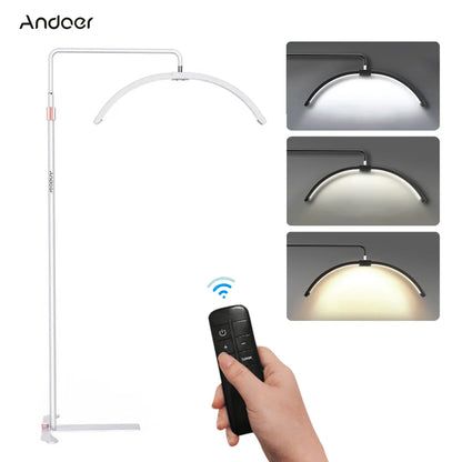 LED Half-Moon Floor Lamp with Adjustable Brightness for Living Room & Bedroom Lighting