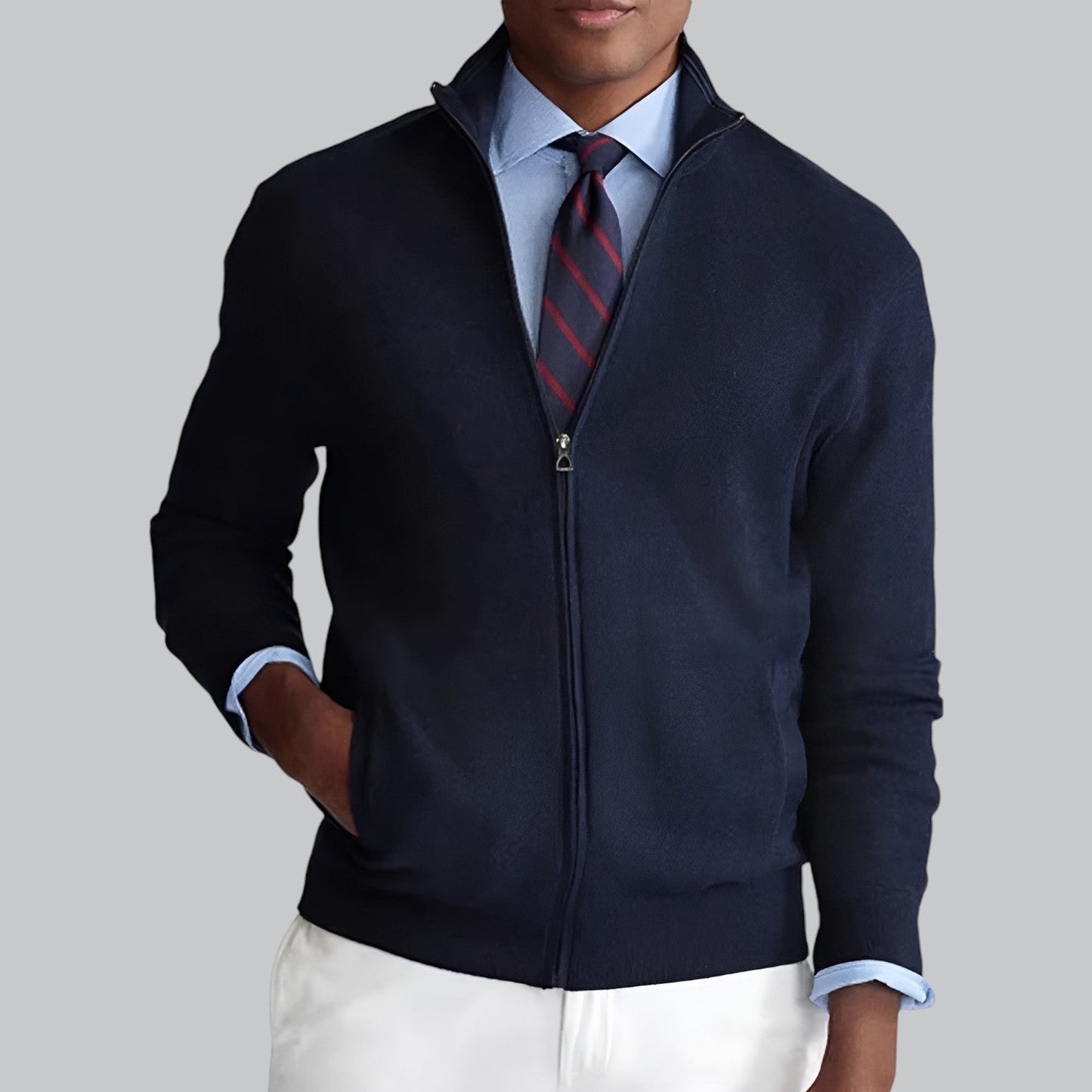 Premium Cotton Knitted Zipper Cardigan | Lightweight, Breathable Fabric, Stylish Design for Men