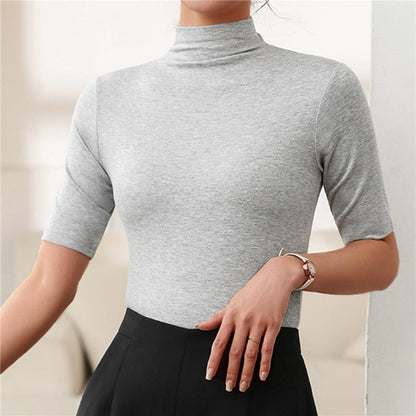 Fitted Women's Turtleneck Jumper in Comfortable Stretch Fabric
