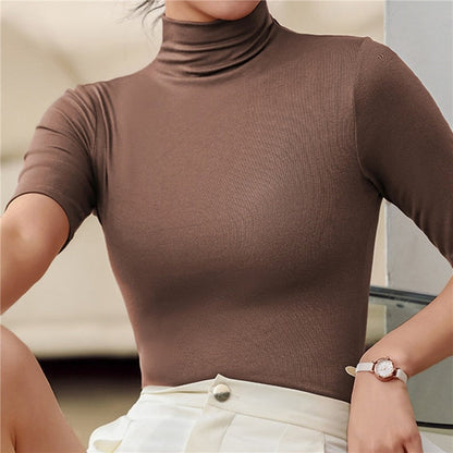Fitted Women's Turtleneck Jumper in Comfortable Stretch Fabric