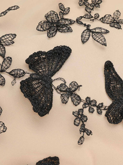 Vintage Belle™ | Women's Black Butterfly Patchwork Dress | Retro Style, Lightweight Fabric & Flattering Fit