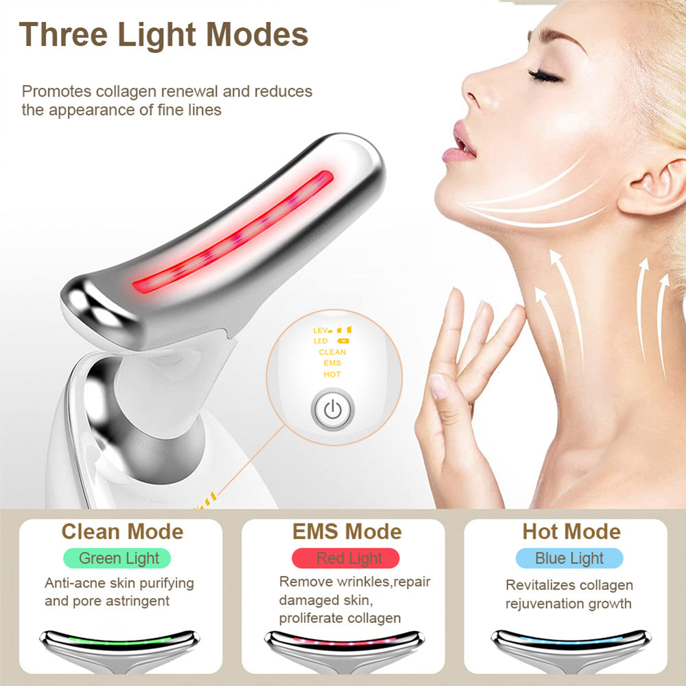 LED Face Light Therapy and Double Chin Massager - Achieve a Sculpted Look and Smooth Skin