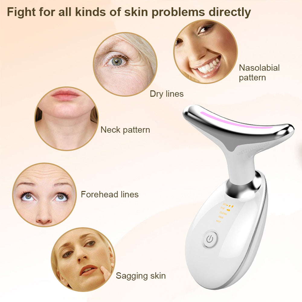 LED Face Light Therapy and Double Chin Massager - Achieve a Sculpted Look and Smooth Skin