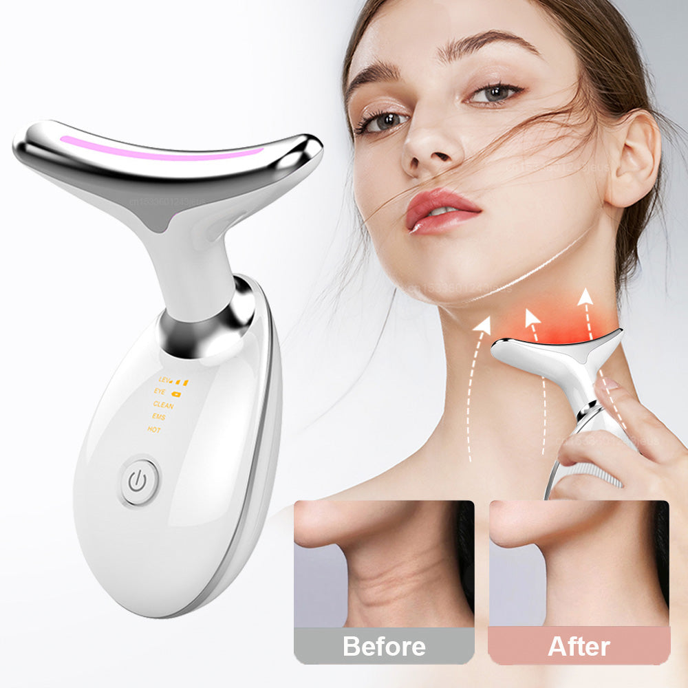 LED Face Light Therapy and Double Chin Massager - Achieve a Sculpted Look and Smooth Skin