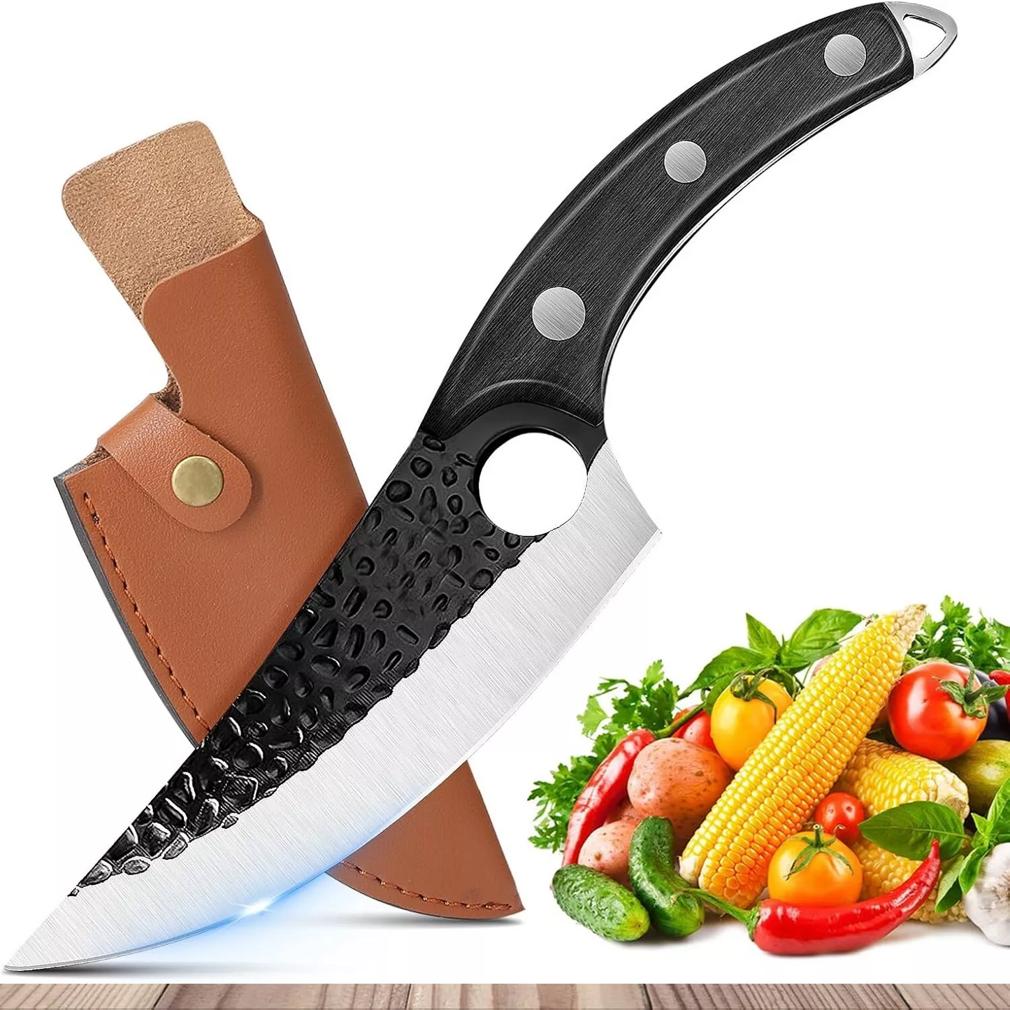 Japanese Kitchen Knife – Versatile Sharp Boning & Chef Knife with Leather Bag for Professional Use