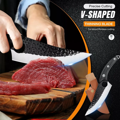 Japanese Kitchen Knife – Versatile Sharp Boning & Chef Knife with Leather Bag for Professional Use