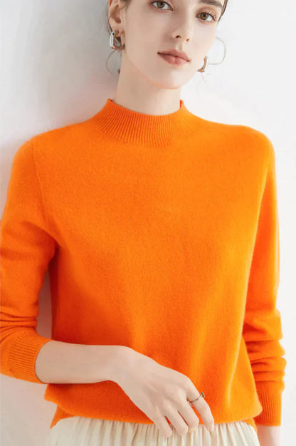 Cashmere High Neck Jumper for Women - Soft Cashmere Knit Sweater