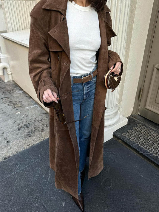 Trench Belle™ | Women's Classic Long Trench Coat | Water-Resistant Fabric, Stylish Belted Design & Comfortable Fit