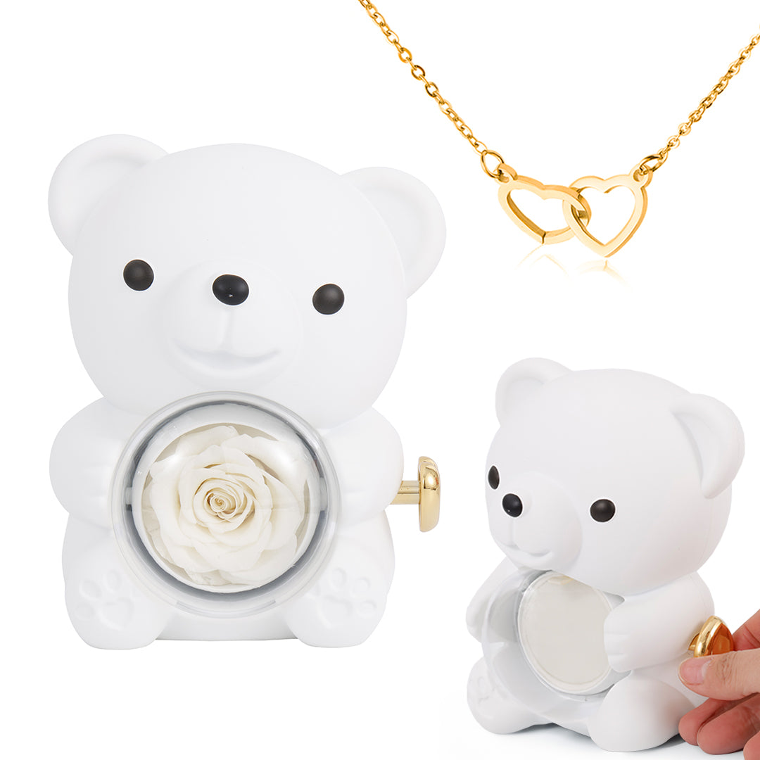 Rose Bear with Necklace | Bear with Necklace for Valentine’s Day