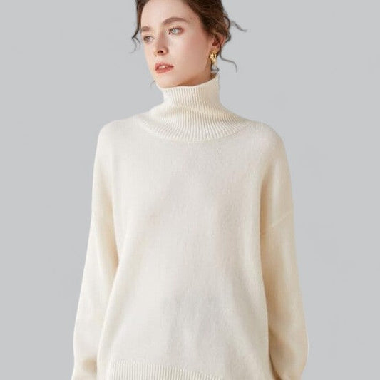 Women's Cashmere Turtle Neck Pullover Sweater | Soft, Warm, Lightweight Knit for Cozy Comfort