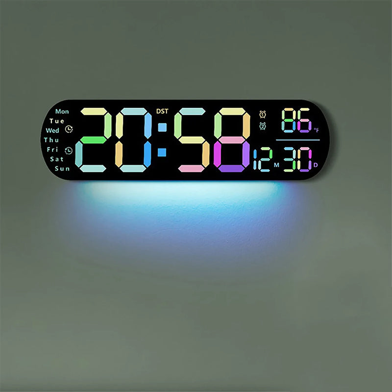 14-inch Radio Controlled Wall Clock – Large Digital Time Display