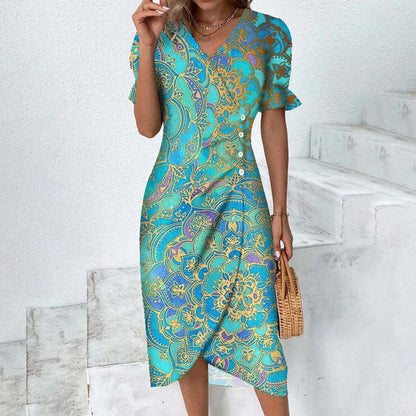 Summer Breeze™ | Women's Summer Dress | Lightweight Cotton, Floral Print, Sleeveless Design & Relaxed Fit