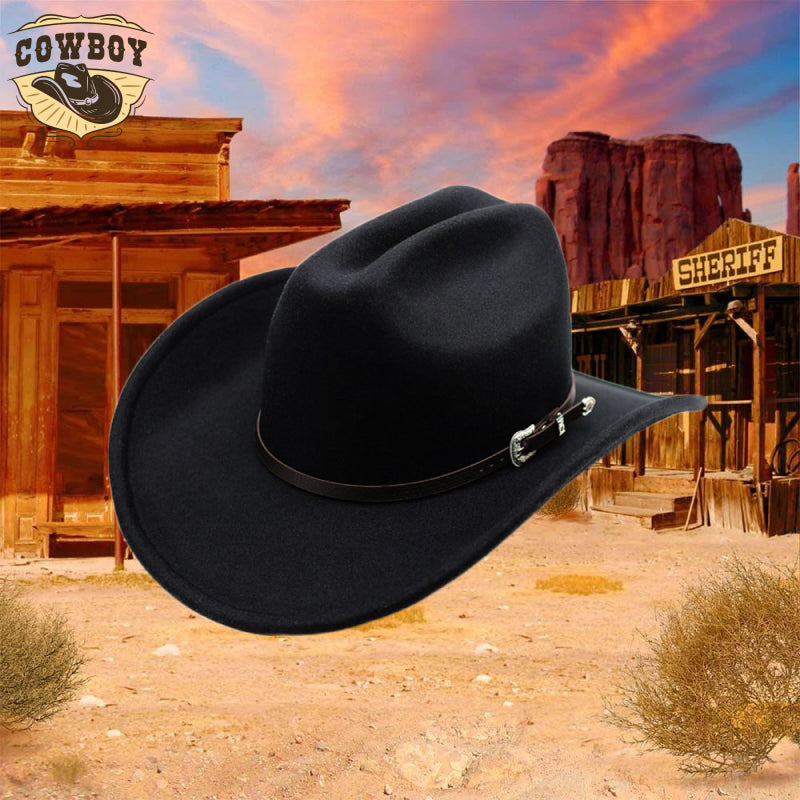 Black Western Authentic Cowboy Cowgirl Hat