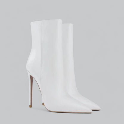 Faux Leather Pointed Slim Heels Ankle Boots | Stylish, Comfortable Fit for Women