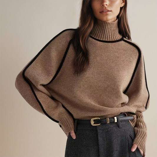 Alvara | Womens Knit Jumper High Neck Soft Wool Blend Sweater for Autumn Winter Stylish Layering & Smart Casual Outfits