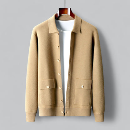 Fine Cashmere Cardigan Polo Jacket | Premium Quality, Soft Cashmere Material, Stylish Design for Men