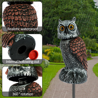 360° Swivel Head Owl Bird Scarer Realistic Owl Pigeon Bird Deterrent Repellent for Garden Best Pigeon Deterrent UK