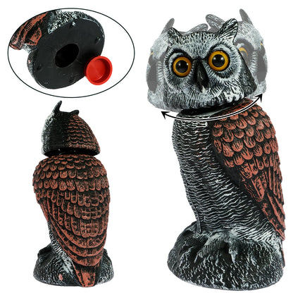 360° Swivel Head Owl Bird Scarer Realistic Owl Pigeon Bird Deterrent Repellent for Garden Best Pigeon Deterrent UK