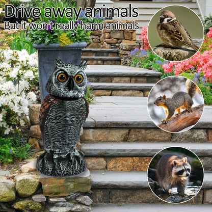 360° Swivel Head Owl Bird Scarer Realistic Owl Pigeon Bird Deterrent Repellent for Garden Best Pigeon Deterrent UK