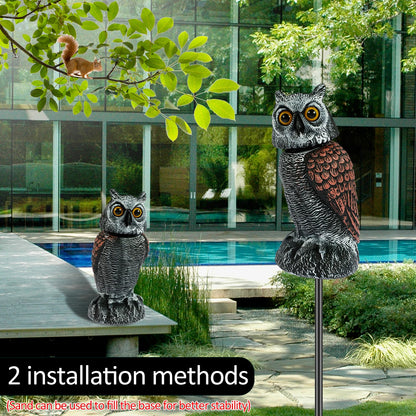 360° Swivel Head Owl Bird Scarer Realistic Owl Pigeon Bird Deterrent Repellent for Garden Best Pigeon Deterrent UK