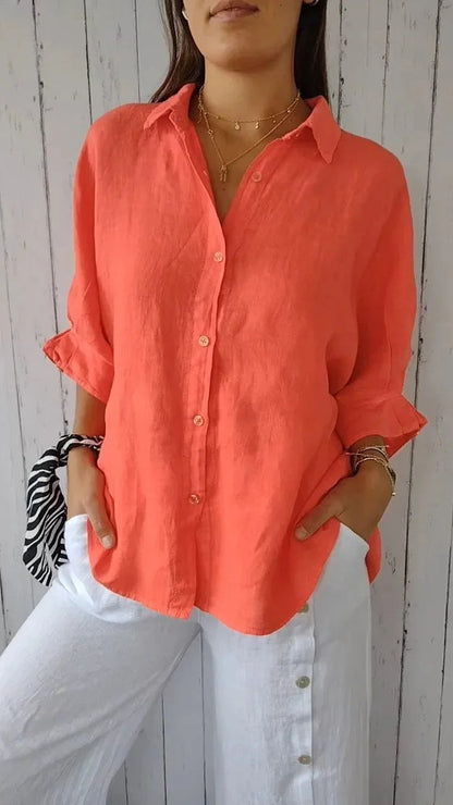 Linen Aura™ | Women's Linen Blouse | Lightweight, Breathable Fabric & Relaxed Fit