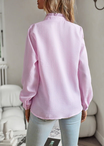 Ruffle Belle™ | Women's Ruffle Blouse | Striped Design, Lightweight Fabric & Flattering Fit
