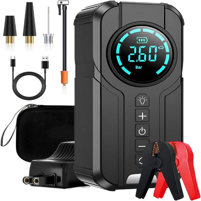 Portable Jump Starter with Air Compressor - Battery Pack to Jump Start a Car Power Bank