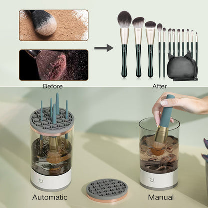 3-in-1 Cosmetic Brush Cleaner Machine - Electric Makeup Brush Cleaner Device