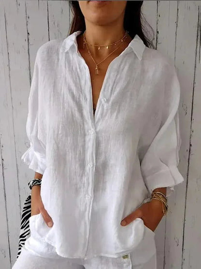 Linen Aura™ | Women's Linen Blouse | Lightweight, Breathable Fabric & Relaxed Fit