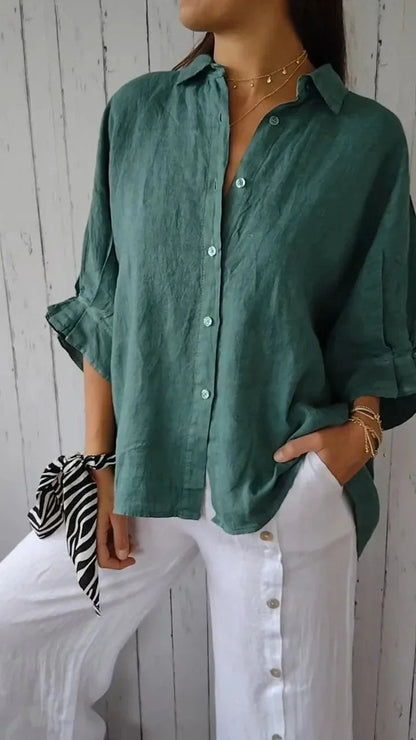 Linen Aura™ | Women's Linen Blouse | Lightweight, Breathable Fabric & Relaxed Fit
