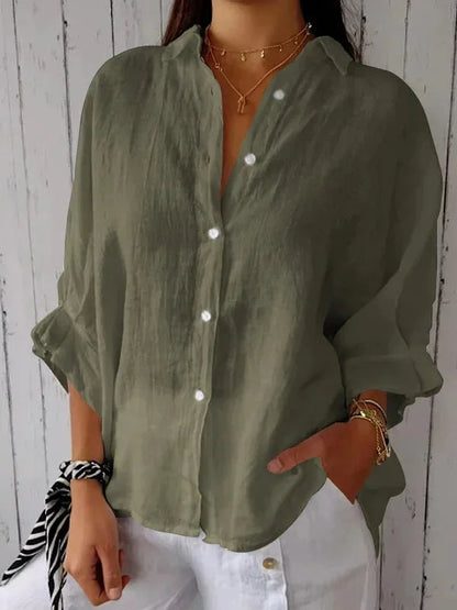 Linen Aura™ | Women's Linen Blouse | Lightweight, Breathable Fabric & Relaxed Fit