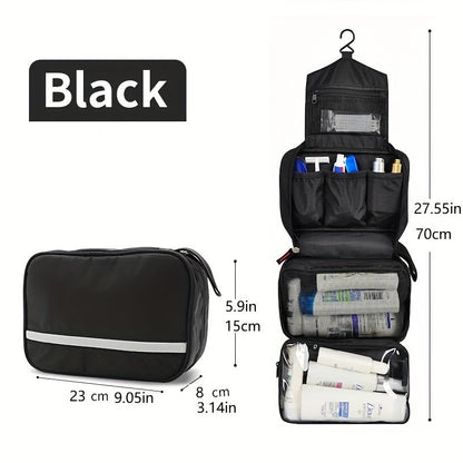 Compact Hanging Toiletry Organiser – Ideal Wash Bag for Travel & Camping