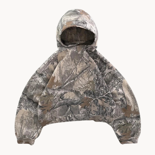 Drayven | Mens Camo Zip-Up Hoodie or Jumper with Camouflage Print – Urban Streetwear or Hunting Style Sweatshirt