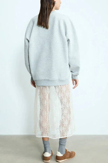 Floral Breeze™ | Women's Maxi Skirt | Elastic Waist, Floral Lace Design, Comfortable & Stylish Fit