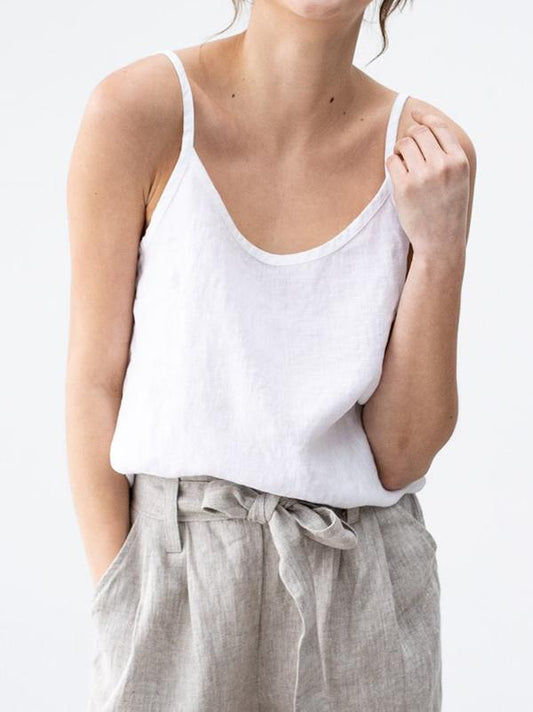 Linen Belle™ | Women's Spaghetti Strap Top | Lightweight Linen Blend, Breathable Fabric & Relaxed Fit