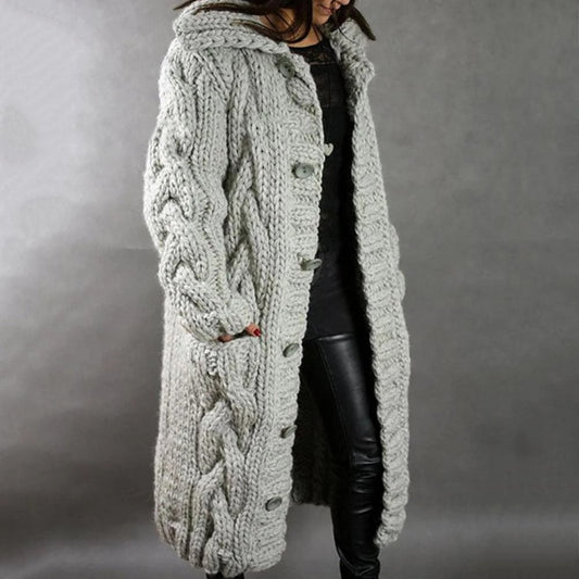 Cozy Knitted Coat for Women | Warm, Soft Fabric, Long Sleeve, Casual Outerwear