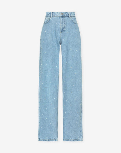 Denim Lira™ | Women's Straight-Leg Jeans | Regular Waist, Embellished Stripe Detail, Classic Fit