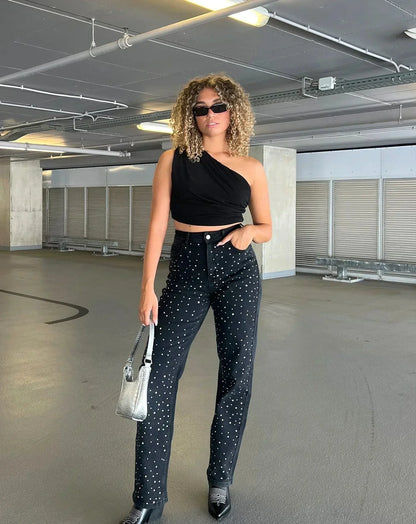 Denim Lira™ | Women's Straight-Leg Jeans | Regular Waist, Embellished Stripe Detail, Classic Fit