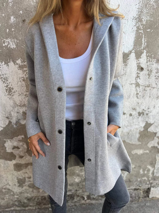 Hooded Luxe™ | Casual Single-Breasted Jacket | Lightweight Fabric, Stylish Hood & Comfortable Fit