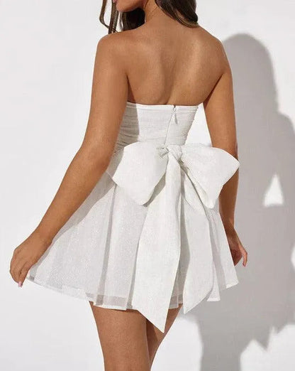 Dress Bella™ | Women's Strapless Dress | Fitted Bodice, Flared Skirt & Shimmering Fabric for Evening Wear