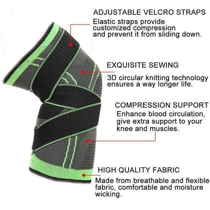 2 Pieces Best Knee Support Brace Compression Sleeves Strap for Arthritis, Running, Walking