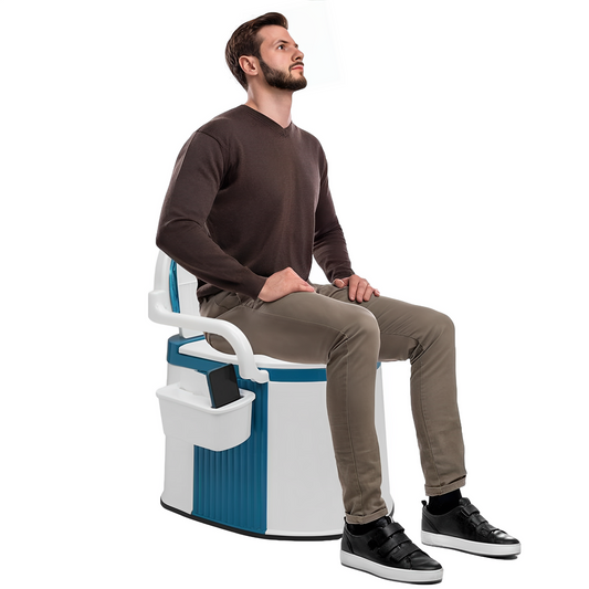 Portable Toilet for Adults & Elderly – Folding Commode for Indoor & Outdoor Use with Easy Clean Design