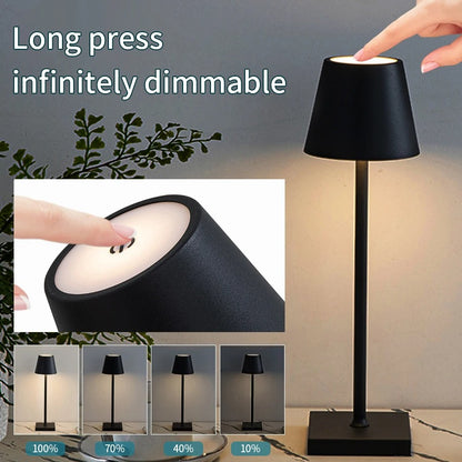 Modern Rechargeable Cordless LED Table Lamp - Portable & Battery Operated for Indoor and Outdoor Use