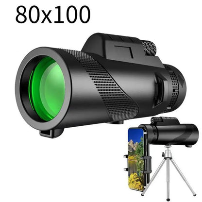 Monocular Telescope - High Power with Smartphone Connector and Tripod Kit